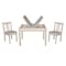 International Concepts Rectangle Table with 2 San Remo Juvenile Chairs, 24 in W, 33.1 in L, 22.2 in H, Wood, Unfinished K-JT2532L-CC105-2 - alternate 3